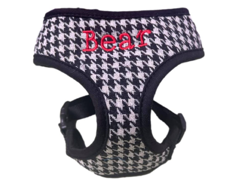 HOUNDSTOOTH Plaid DOG Harness and Leash Option Custom Harness Etsy