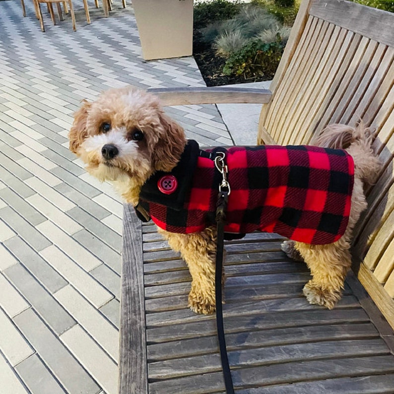 Custom Reversible Red Buffalo Plaid DOG COATS Jacket Sweater Etsy