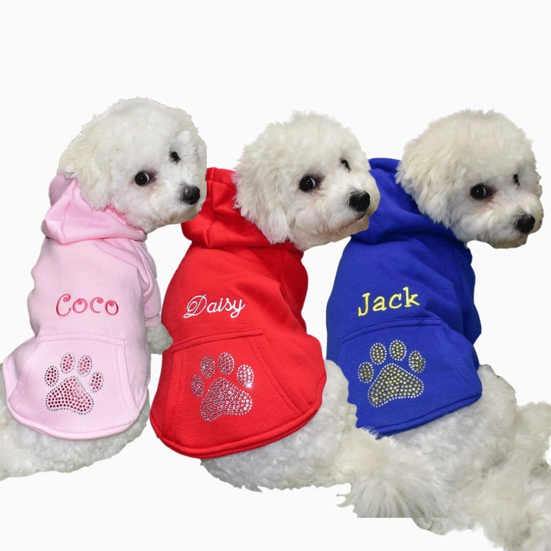 Personalized Dog Hoodie Jacket for Small Dogs, Custom Dog Hoodie With
