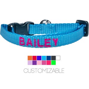 Personalized Cat Collar with Bell, Custom Cat Collar Breakaway, Safety Cat Collar, Cute Cat Collar with Name, Kitten Collar, New Kitten Gift