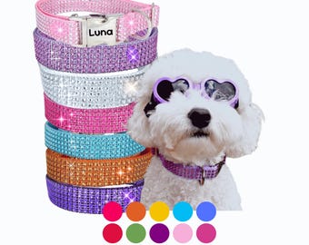 Bling Hundehalsband & Leine Set – Mit Strass, Verstellbar, In Rosa, Für Kleine Hunde & Katzen