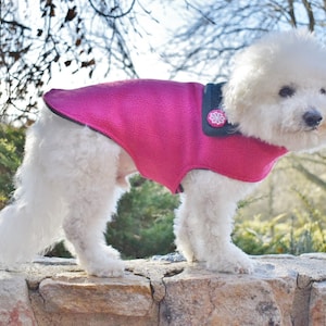 Pink Wool DOG Coat for Girls Warm Winter Dog Coat Small to Large, Xxs to XL Dog Coat Pink Fashion Dog Coat Fleece Dog Coat Girl image 1