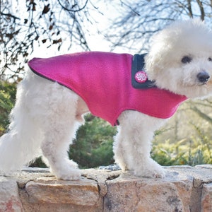 Pink Wool DOG Coat for Girls - Warm Winter Dog Coat - Small to Large, Xxs to XL - Dog Coat Pink - Fashion Dog Coat - Fleece  Dog Coat Girl