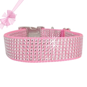 1.5" Large Dog Collars, XXS - XXL Giant Dog Collar Girl, Pink Dog