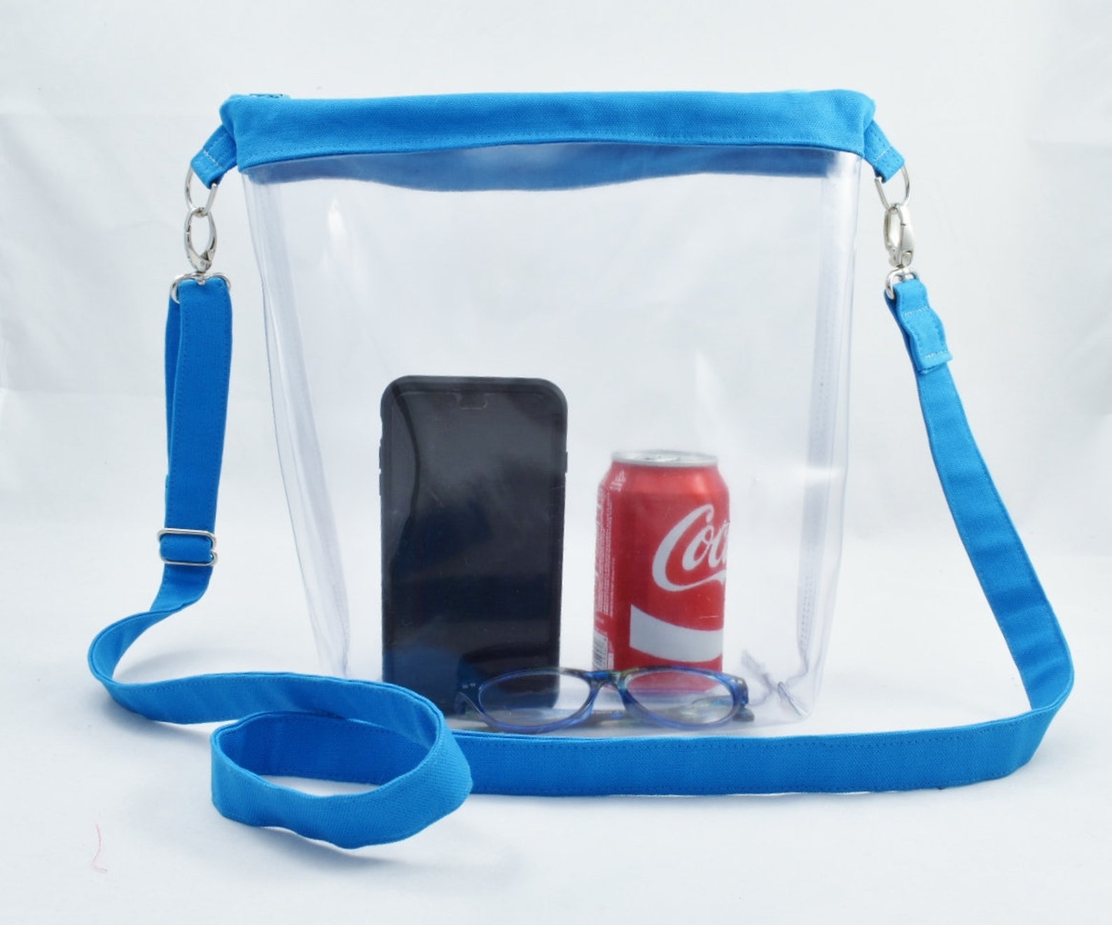 Clear Stadium Zipper Tote Purse Crossbody Vinyl Bag 12x6x12 Etsy