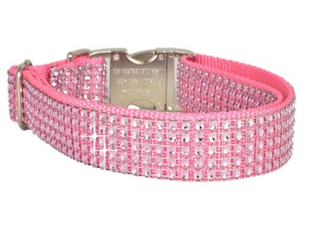 Rhinestone Dog Collar, Bling Dog Collars for Girls, Dog Collar Girl, Pink Dog Collar & Leash, Jeweled Wedding Collar, Girl Collars Pink 5