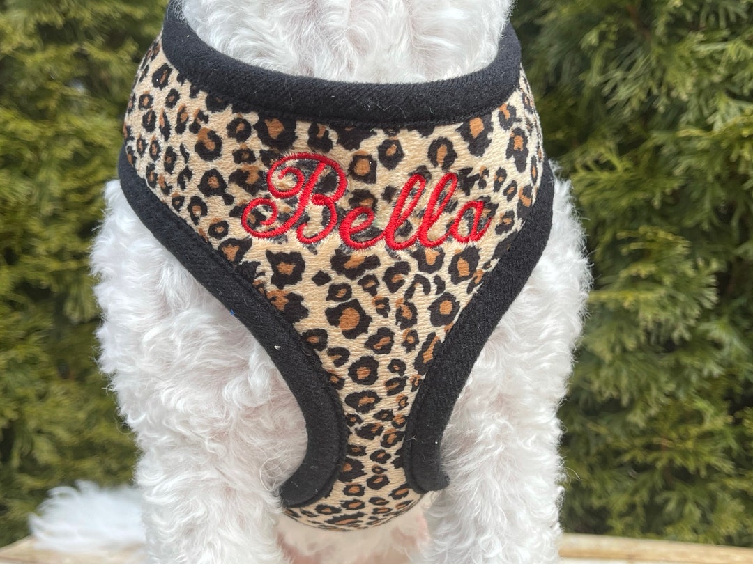Personalized DOG Harness and Leash Set, Leopard Dog Harness, Dog