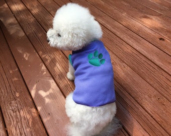 Paw Print Purple Dog Tee Shirt, Purple Dog T Shirt, Dog Pullover Boy, Dog Clothes for Small Dogs, Small Dog Clothes, Cat Dog Clothes Girl,