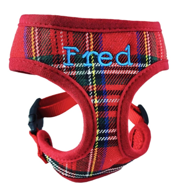 Christmas  Plaid Dog Harness (Optional Leash) main image 0