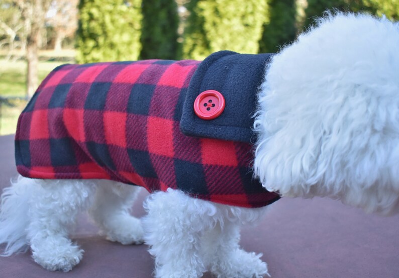 Custom Reversible Red Buffalo Plaid DOG COATS Jacket Sweater Etsy