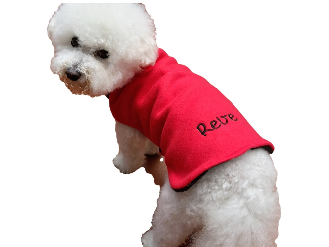 Handmade Personalized Fleece Dog Sweater, Fleece Dog COAT Jacket, Small