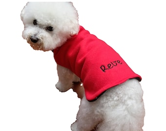 Handmade Personalized Fleece Dog Sweater, Fleece Dog COAT Jacket, Small Dog Clothes Boy, Warm Dog Sweater Large Dogs, Warm Dog Clothes Boy