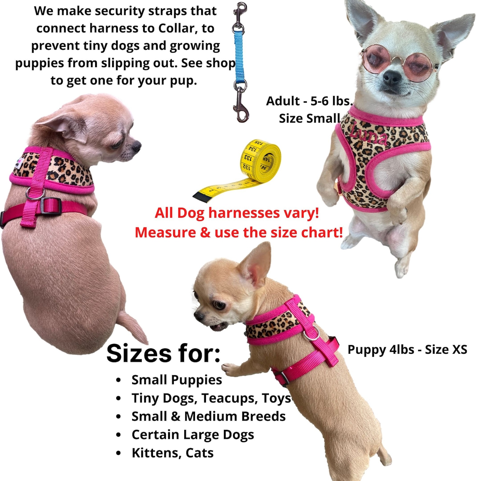 Custom Embroidered DOG Harness Girl Pink Luxury Dog Harness Etsy