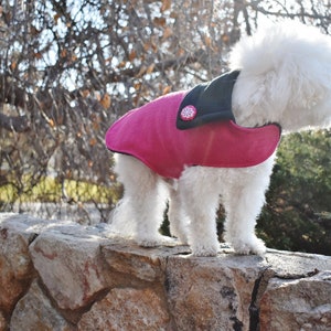 Pink Wool DOG Coat for Girls Warm Winter Dog Coat Small to Large, Xxs to XL Dog Coat Pink Fashion Dog Coat Fleece Dog Coat Girl image 6