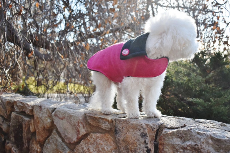 Pink Wool DOG Coat for Girls Warm Winter Dog Coat Small to Large, Xxs to XL Dog Coat Pink Fashion Dog Coat Fleece Dog Coat Girl image 6