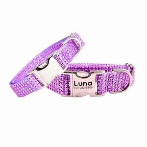 Bling Dog Collar, Engraved Dog Collar, Rhinestone Dog Collar, Sparkly Dog Collar, Fancy Dog Collar, Designer Pet Collar, Dog Collar Girl 51