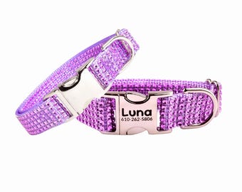 4er Set Mädchen Hundehalsbänder Mit Strass & Blumen – Rosa, Verstellbar Für Kleine Hunde & Katzen