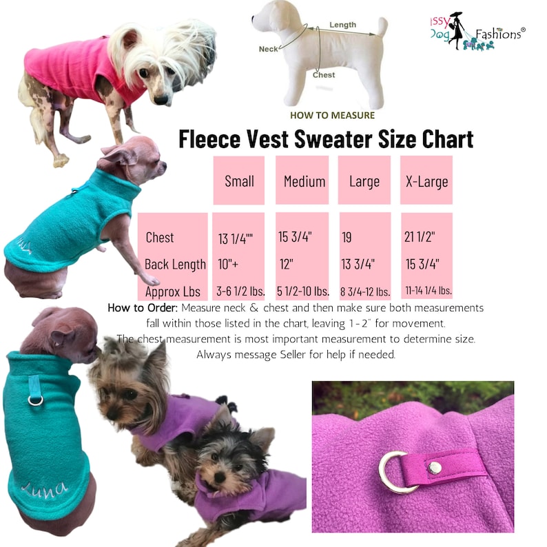 Personalized Dog Sweater Dog Stretch Fleece Vest Dog Sweater Etsy