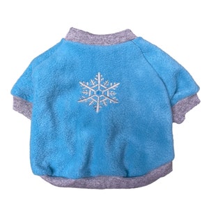 Snowflake Embroidered DOG FLEECE Sweater Pullover, Warm Dog Clothes Boy, Winter Dog Clothes for Small Dogs, Custom Dog Clothes Boy Girl