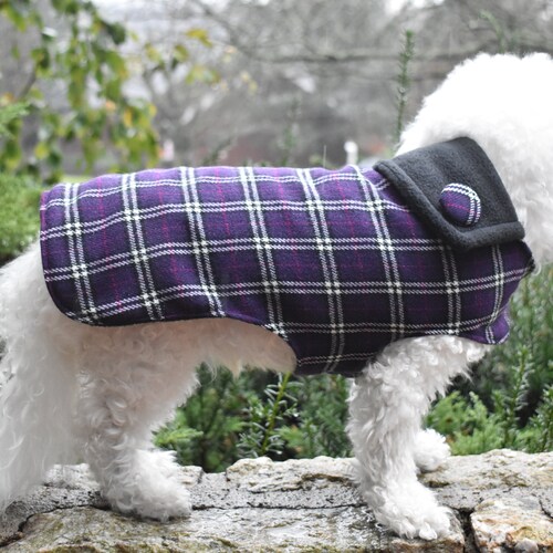 Custom Purple Plaid Dog COATS for Girls Winter Dog Coat Etsy