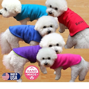 Maglione in pile personalizzato per cani, 20 colori di pile, giacca calda fatta a mano per cani, vestiti invernali per cani, maglione personalizzato per cani, maglioni per cani dalla XS alla XL