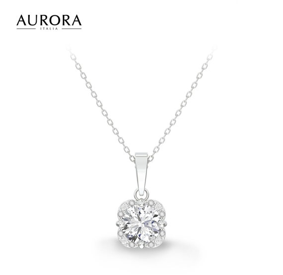 Winter Edition Pendant 925 Sterling Silver 18K White Gold Plated Auroses Four Seasons Collection