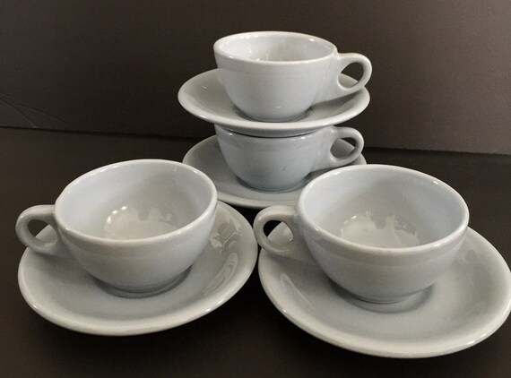 Buffalo China Blue Lune Mug Cup Saucer Sets Restaurant Diner