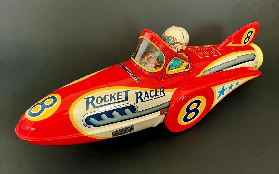 Rocket Racer Tin Toy - Etsy Rocket Racer Tin Toy - Etsy