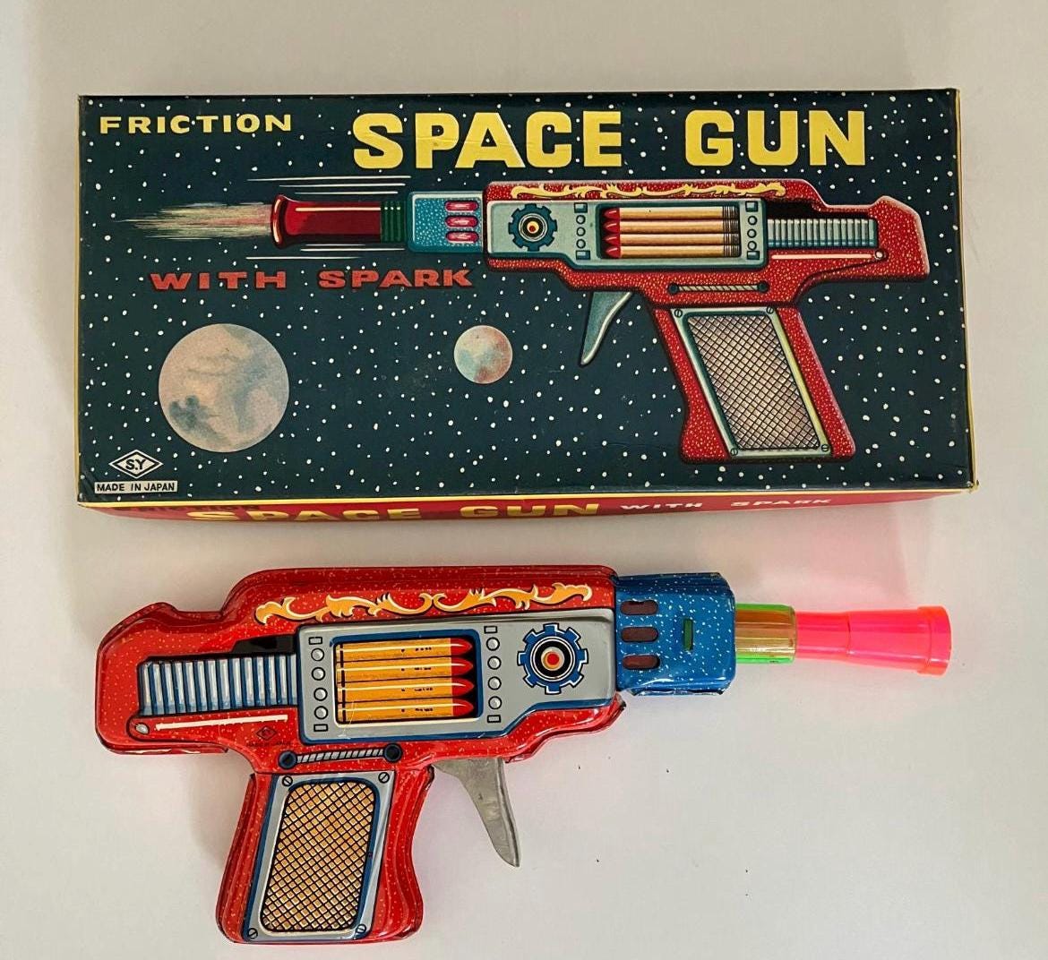 ライフル61 玩具　昭和レトロ 1960's Horikawa Japan Triple Machine Gun Tin Litho Friction