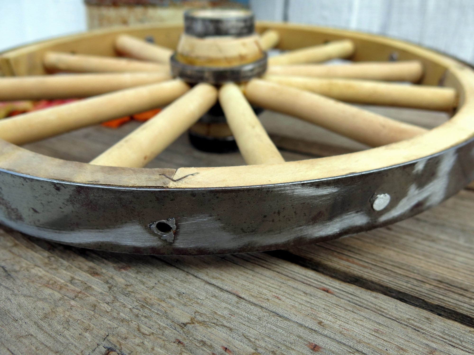 10 Wooden Wagon Wheels miniature made with steel trim Etsy