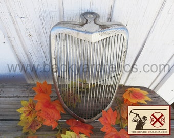 1/3 scale  ’34 antique car grill, steel,  10.5” tall, handmade.