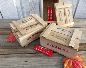 Hoover Dam Dynamite box, Souvenir wooden box, small jewelery box.