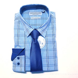 mens dress shirt and tie box set Men's Dress Shirt + Matching Tie + Handkerchief Set Unique Colors Size 15~20 S21