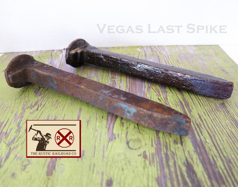 with Certificate of where was found. The Last Spike Three Rusty Old Railroad Spikes