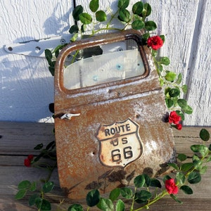 Route 66 Steel Car Door Art: Rusty 1934 Ford, 1/4 Scale