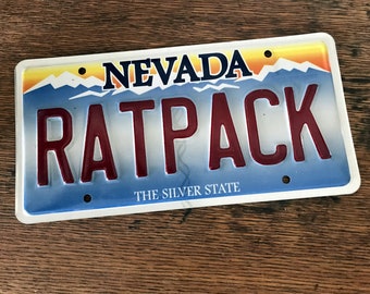 Rat Pack License Plate, vintage find.  Embossed tin, like new condition.