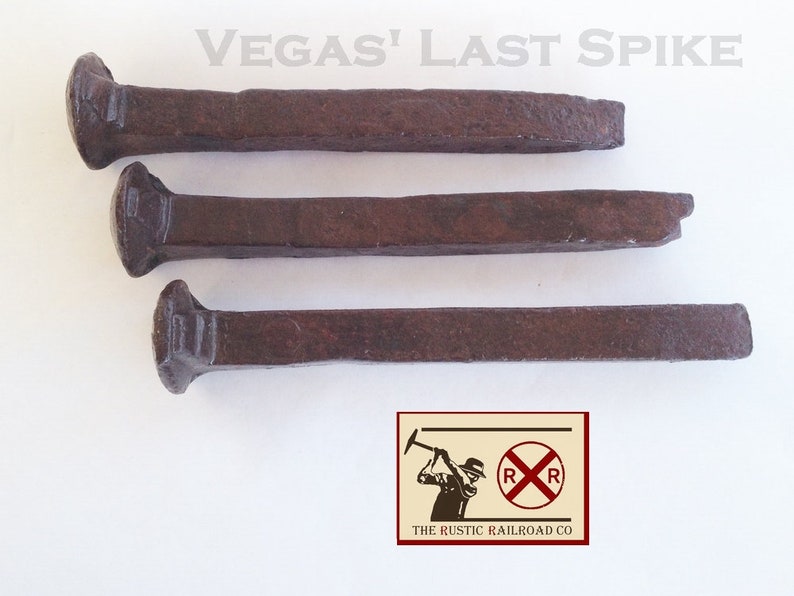 with Certificate of where was found. The Last Spike Three Rusty Old Railroad Spikes