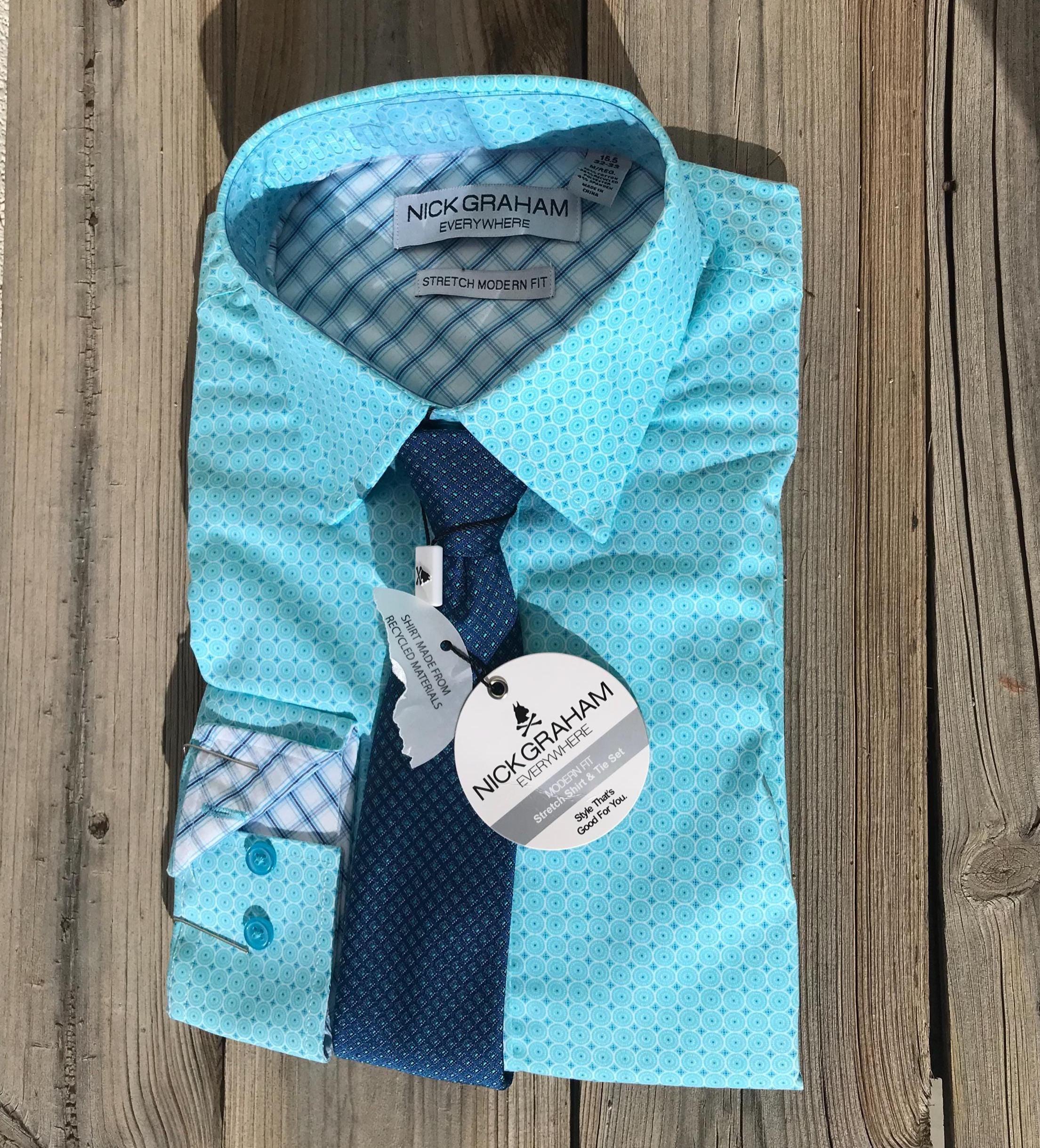 nick graham modern fit dress shirt Mosaic Squares Dress Shirt