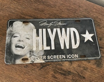 Marilyn Monroe License Plate, vintage find.  Embossed tin, slightly warped.