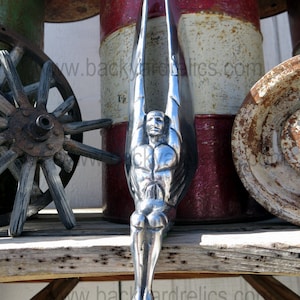Hoover Dam Sam Hood Ornament, Tap Handle, Keg Handle, cast aluminum, winged figure of the Republic.