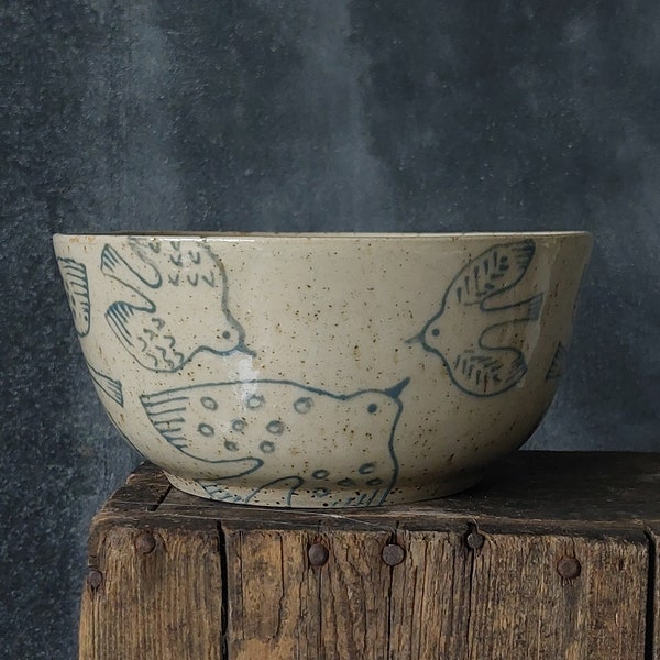 Keramik Schale Vögel