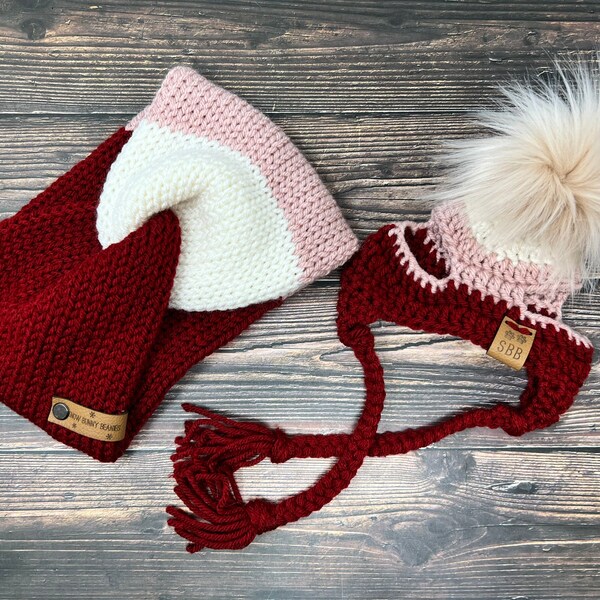 Dog Hats - Mommy headband and Pupper/kittty beanie set - Knitted headband - Pupper Beanie - Beanie - Dog beanie - Cat hat - Pet hats -