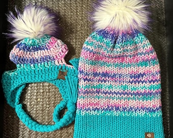 Dog Mom Mütze - Passendes Puppenmütze Set - Strickmütze - Pupper Beanie - Beanie - Hundemütze - Katzenmütze - Haustier mützen - Hundemama - Hund