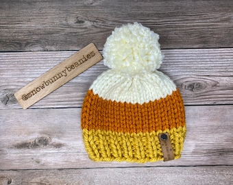 Candy Corn Beanie - Newborn Candy Corn Hat - Baby Hat - Halloween Beanie - Fall Beanie  - Kids Beanie - Baby Beanie - Newborn Hat - Baby