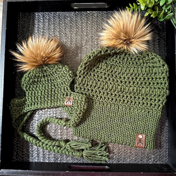 Matching Dog and Owner Set - Dog Mom Beanie - Mommy & Pupper Beanie Set - Dog Beanie - Dog Hats  - Matching Hats - Momma and Dog Beanie