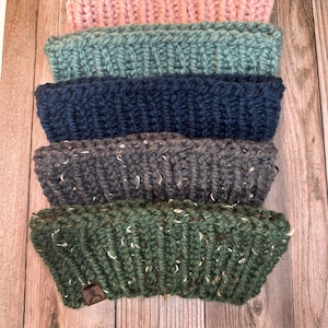 Women&#39;s Knit Ear warmers - Womens Knit Headband - Chunky Headband - Chunky Ear-warmer - Hand Knit Headband - Knit Headband - Hiking Headband