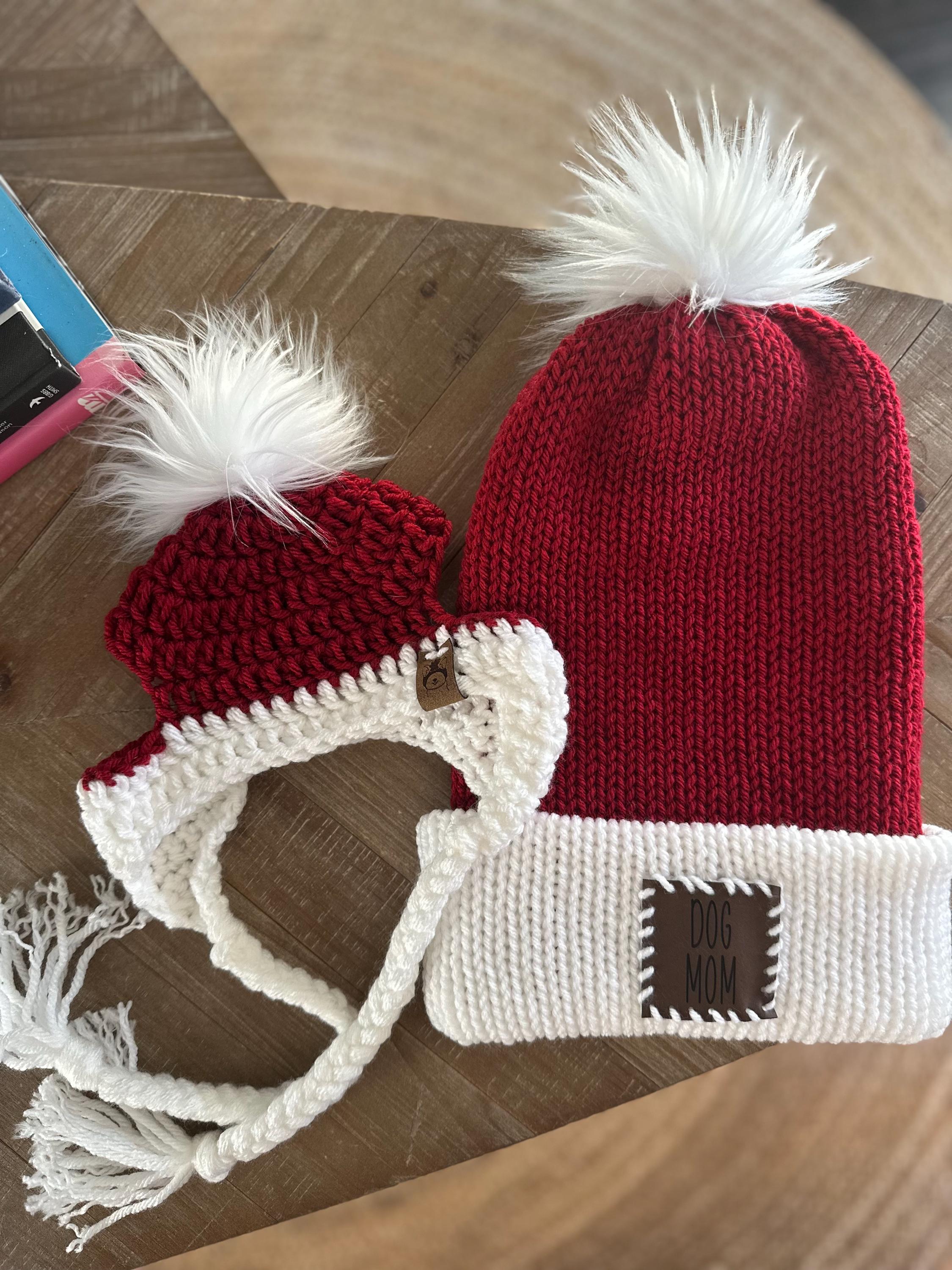 Bonnet De Noël Pour Chien Avec Pompon - Motif Tresse, Laine Douce - Tailles S à XXL - Accessoire Festif Pour Animaux