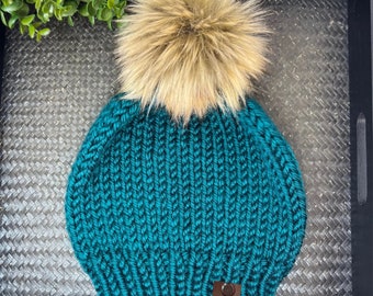 Womens Beanie - Knit Beanie - Peacock Knit Hat - Womens Winter Hat - Fall Beanie - Fall Beanie - Cold Winter Hat