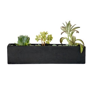 12&quot; - 24” Rectangular Concrete Planters / Concrete Succulent Centerpiece / Concrete Windowsill Planter / Concrete Container Garden Planter