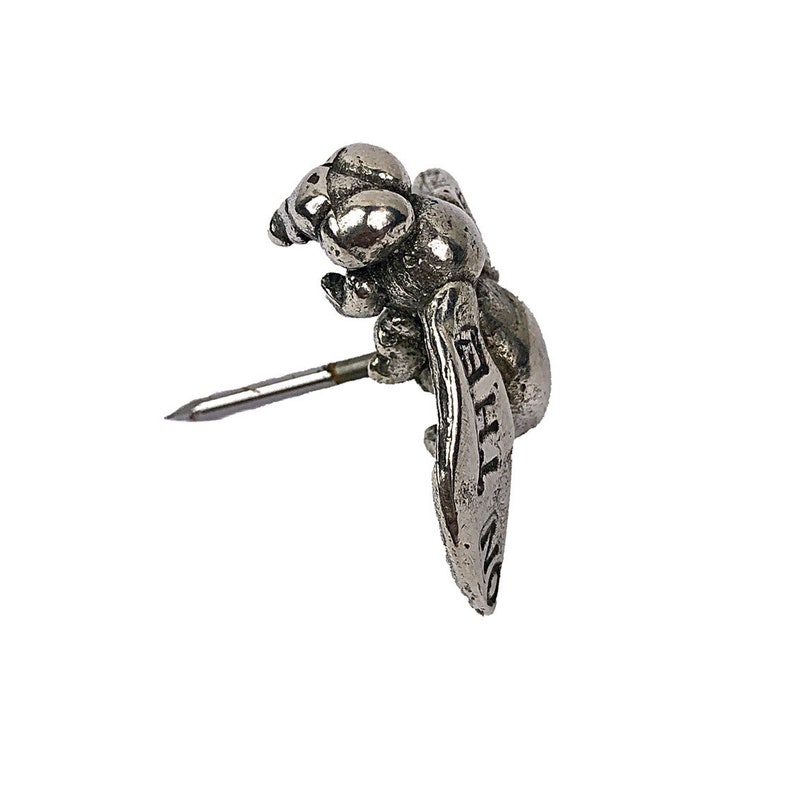 On The Wall Decorative Fly Pin / Whimsical Fly Pewter Push Pin / Fly Cast in Metal Wall Decor image 4